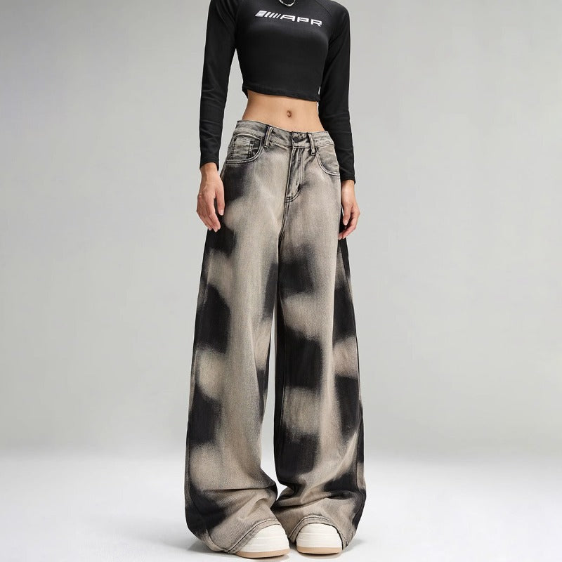 Tie-Dye Wide-Leg Jeans