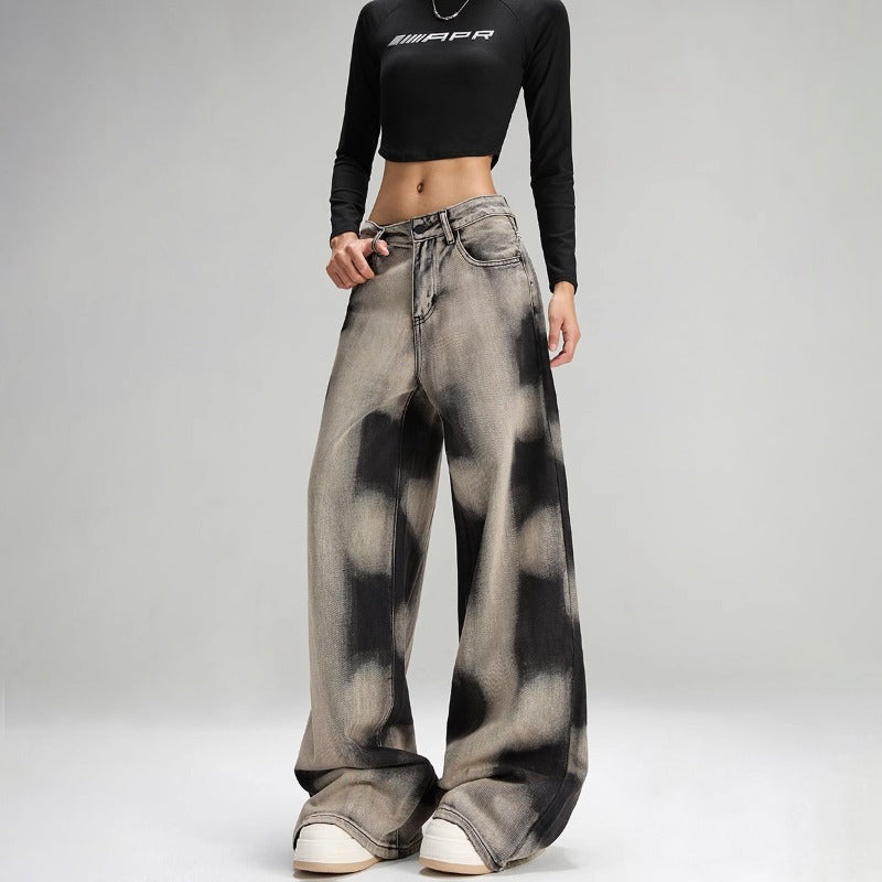 Tie-Dye Wide-Leg Jeans