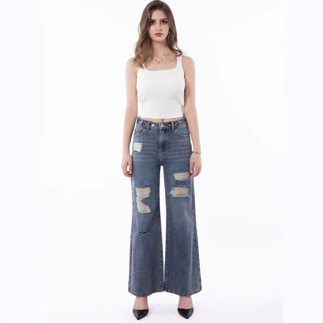 Retro Wide-Leg Jeans voor Dames