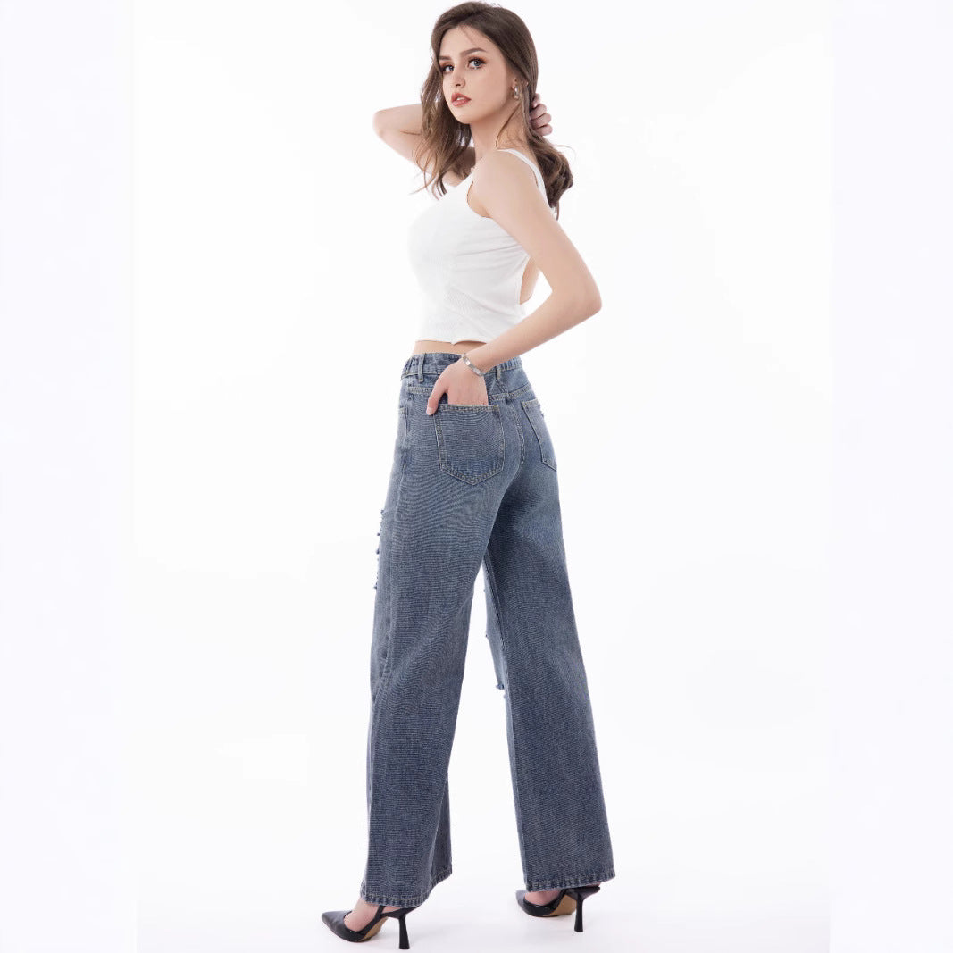 Retro Wide-Leg Jeans voor Dames