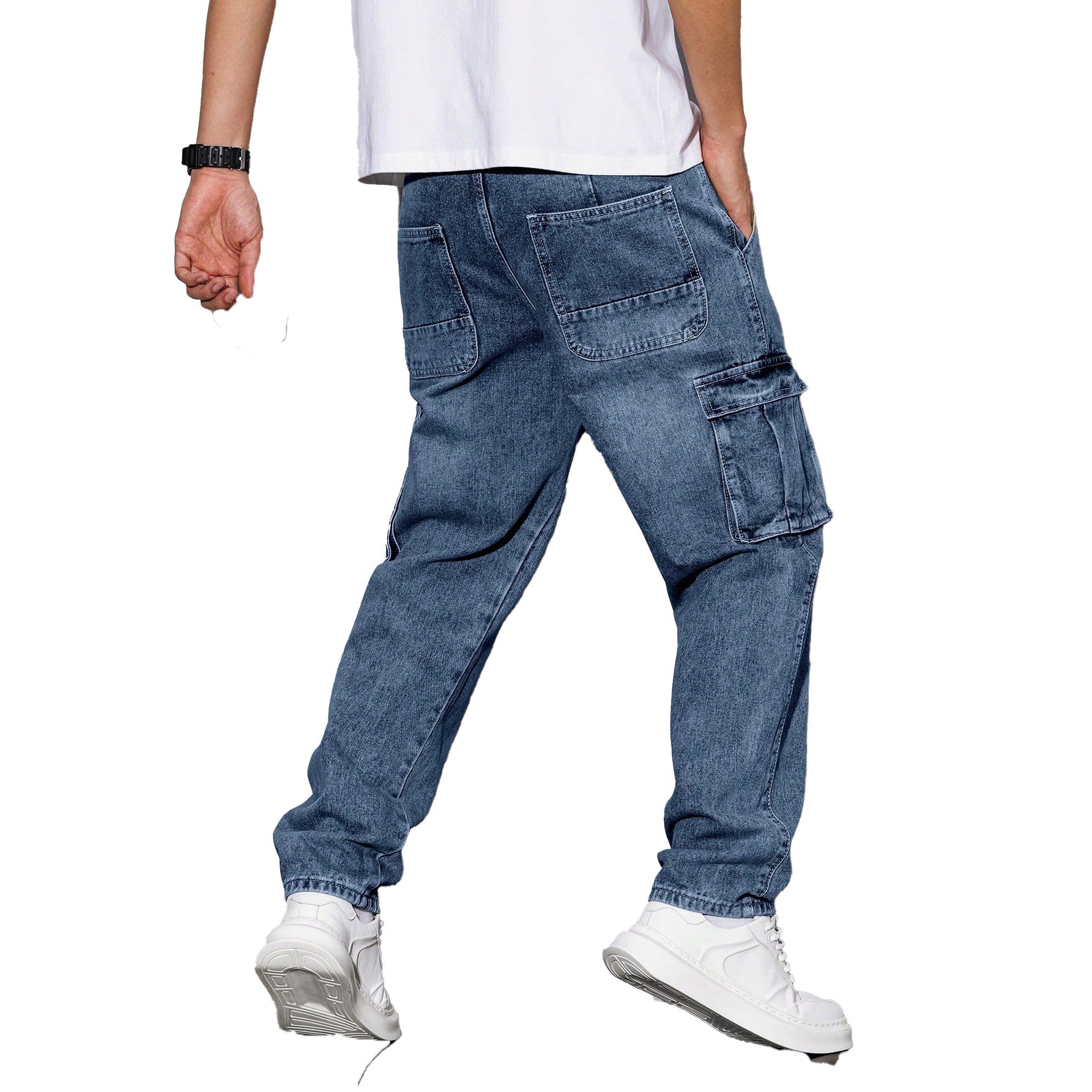 Lichtblauwe Jeans met Elastische Enkelboorden