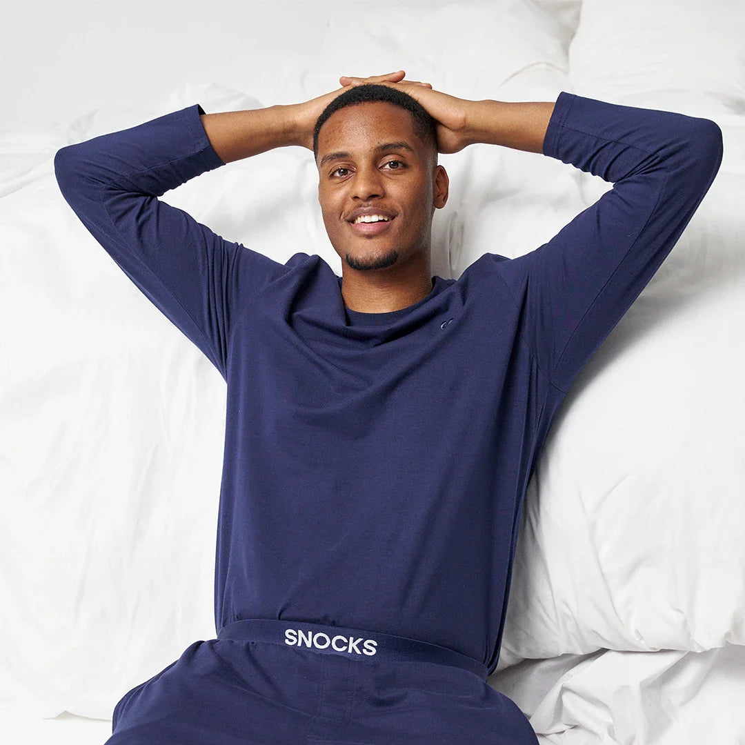 Heren Pyjamashirt met Lange Mouwen | Donkerblauw