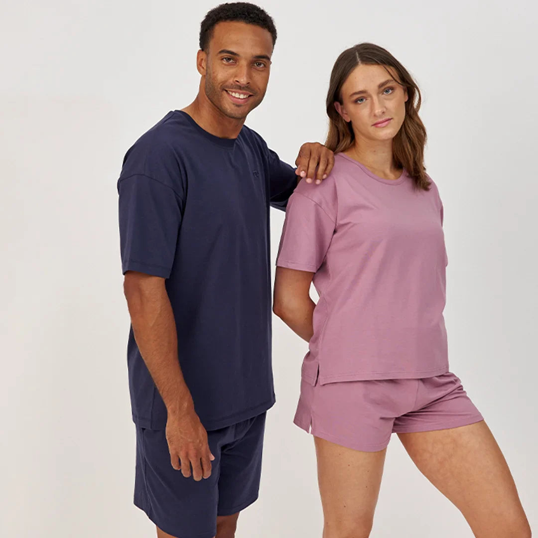 Heren Pyjamashirt met Korte Mouwen | Donkerblauw
