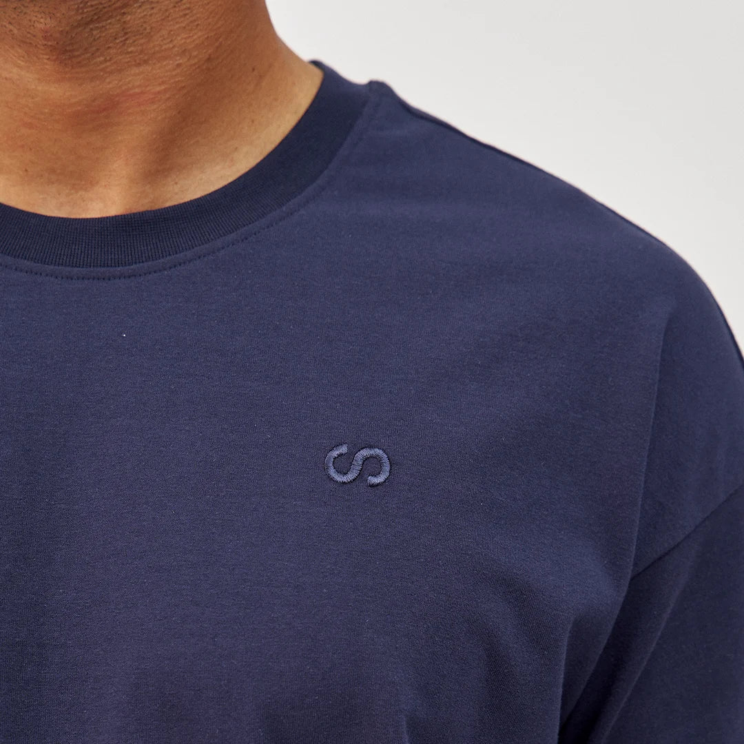 Heren Pyjamashirt met Korte Mouwen | Donkerblauw