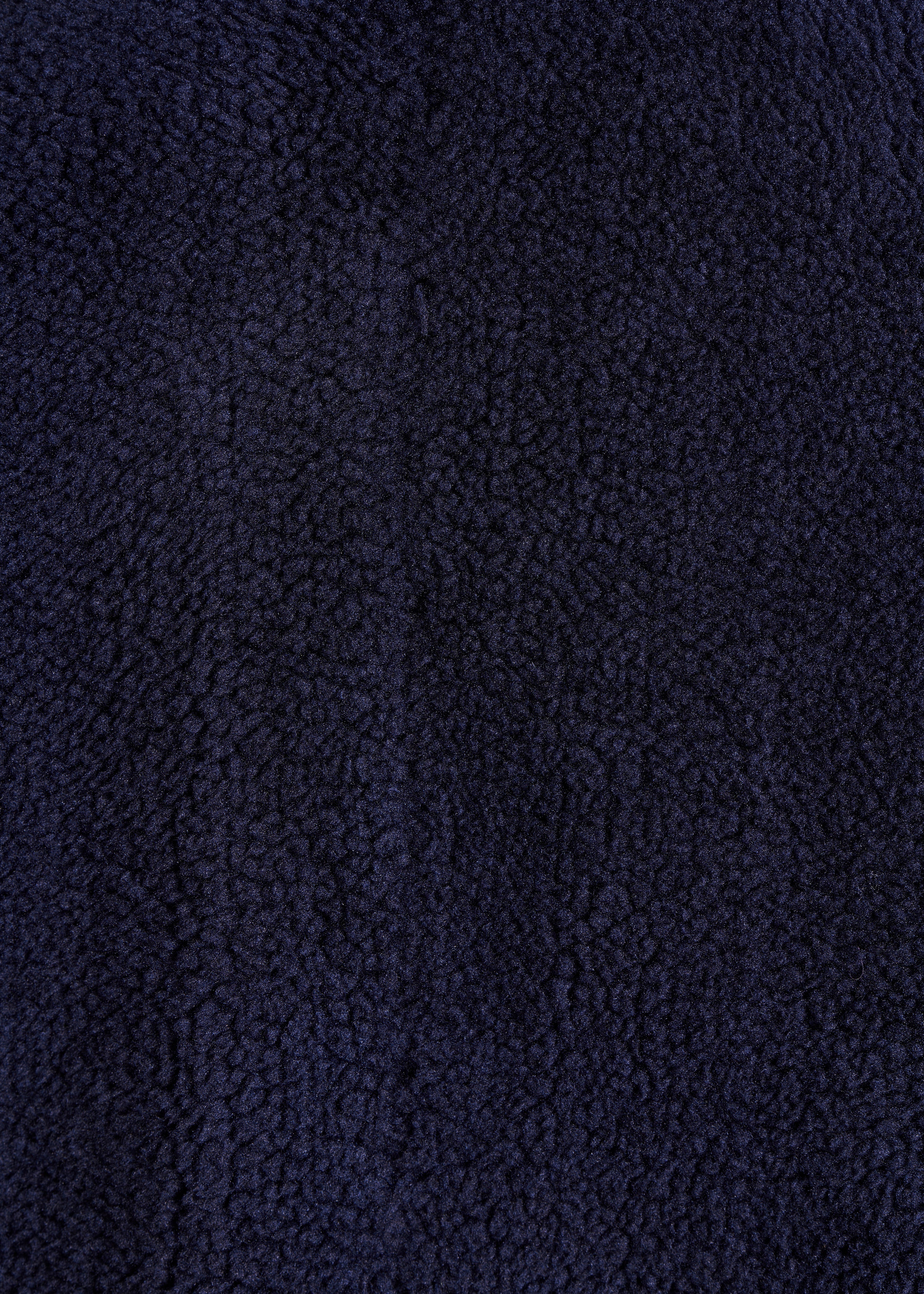 Middellange marineblauwe jas met overhemdkraag