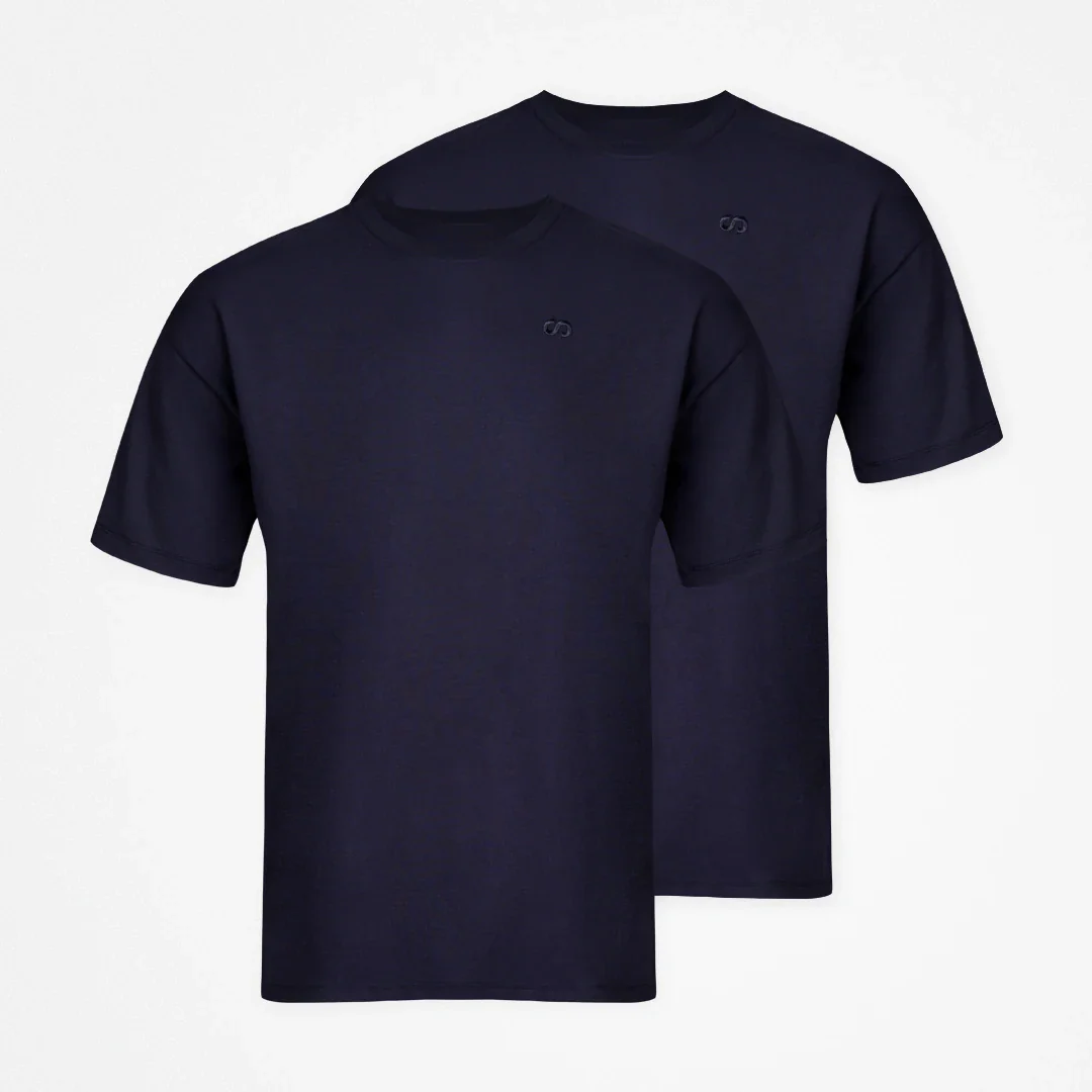 Heren Pyjamashirt met Korte Mouwen | Donkerblauw