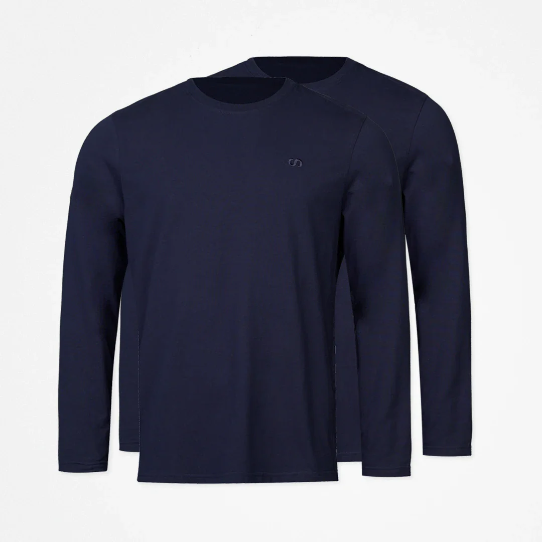 Heren Pyjamashirt met Lange Mouwen | Donkerblauw