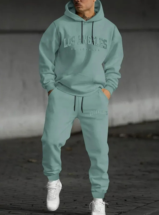 Heren Sweater Set met Letterprint – Casual & Comfortabel