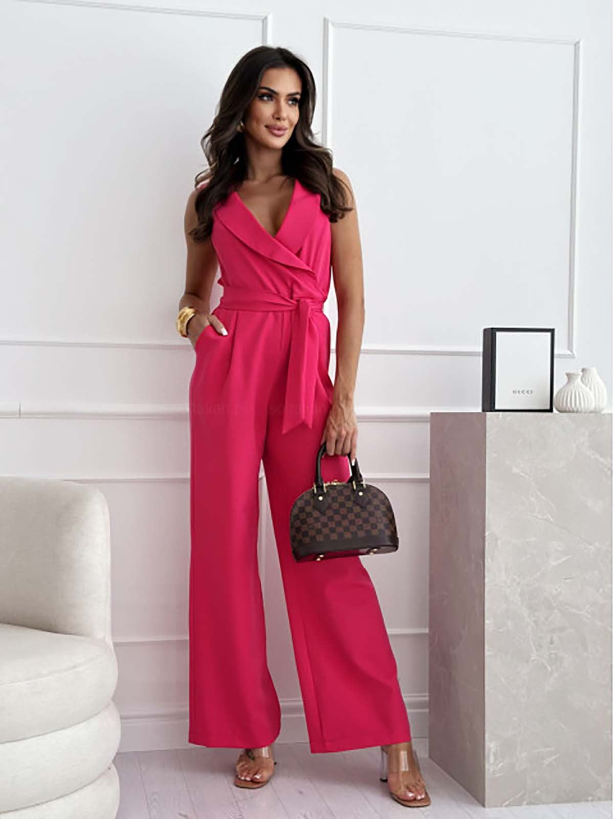 -Stijlvolle Mouwloze Jumpsuit met Elegante Pasvorm voor Dames