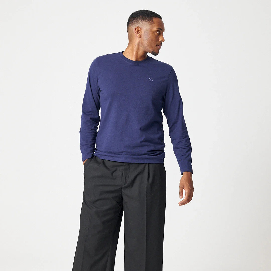 Heren Pyjamashirt met Lange Mouwen | Donkerblauw