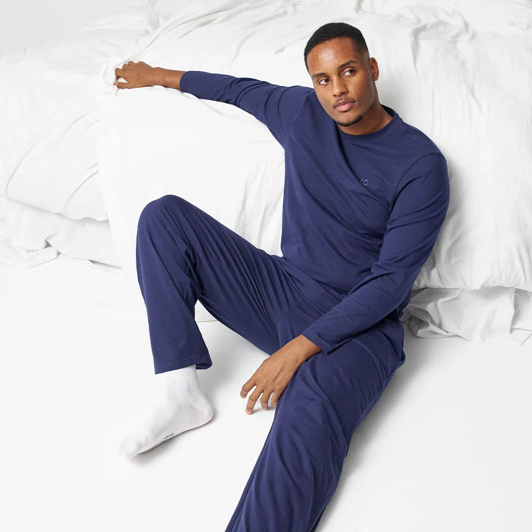 Heren Pyjamabroek Lang – Donkerblauw