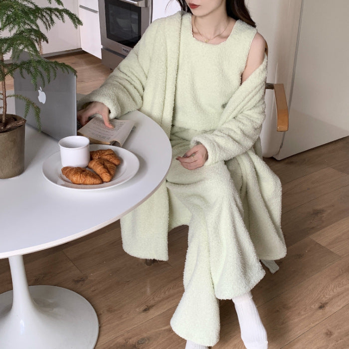 Winter Fleece-gevoerde Nachtjapon