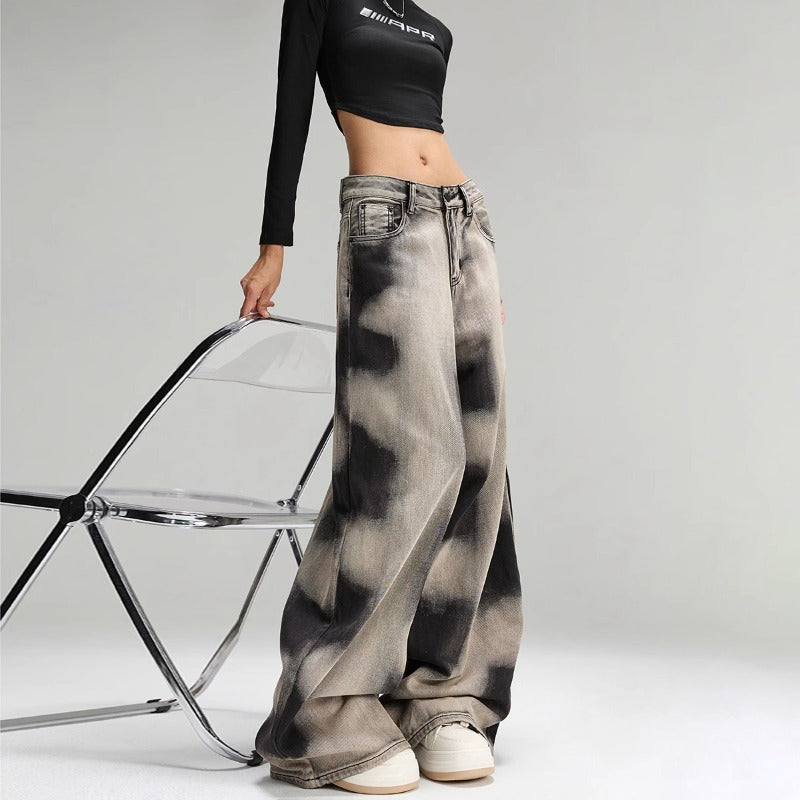 Tie-Dye Wide-Leg Jeans