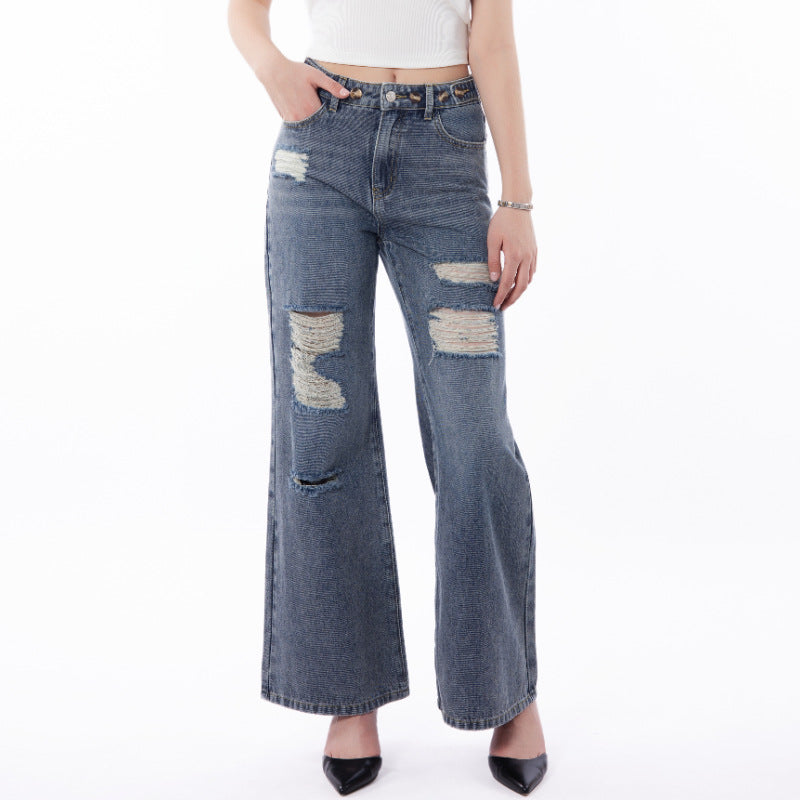 Retro Wide-Leg Jeans voor Dames